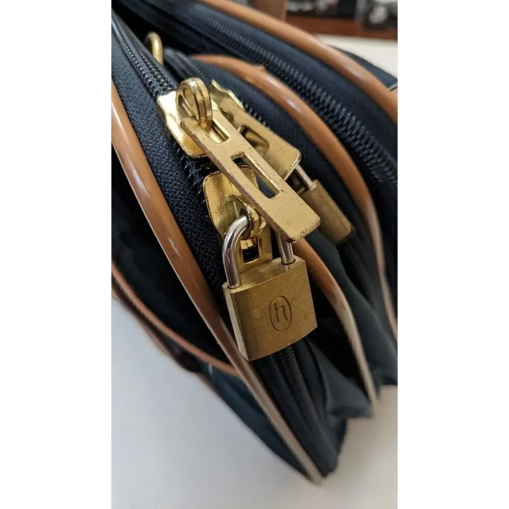 ‎Vintage Ballistic HARTMANN 3 Compartment Nylon Leather Carry-On Duffle Bag